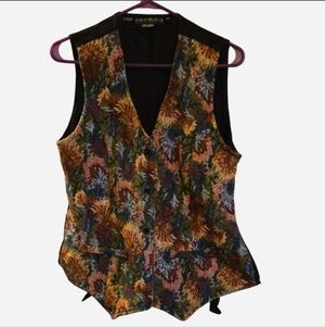 Vintage Fall Leaves Tapestry Vest